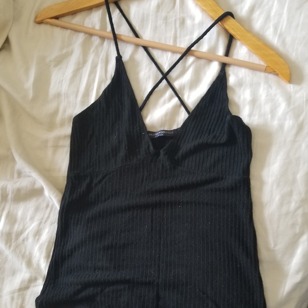 Black tank top with a Cris cross back